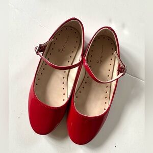 Zara Kids Shiny Red Strap Dress Shoes